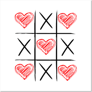 Tic Tac Toe Valentine Day Posters and Art